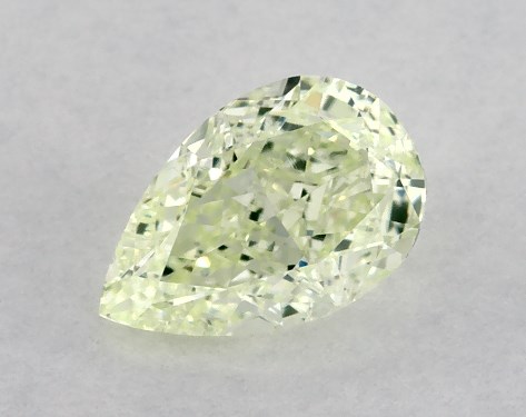 GIA 0.51 Carat Fancy Yellow Green-SI1 Pear Shaped Natural Diamond