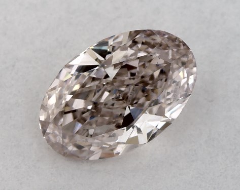 GIA 0.34 Carat Fancy Pinkish Brown-SI2 Oval Cut Diamond