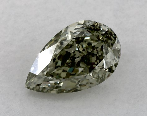 GIA 0.72 Carat Fancy Grayish Yellowish Green-VS1 Pear Shaped Diamond