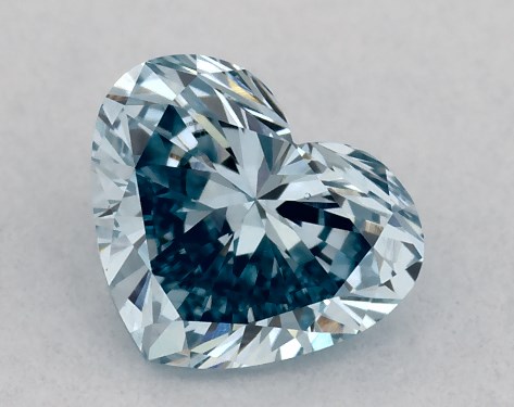IGI 0.33 Carat Fancy Vivid Blue-VS1 Heart Shaped Lab-Grown Diamond