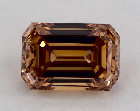 IGI 0.35 Carat Fancy Vivid Orange-VS1 Emerald Cut Lab-Grown Diamond
