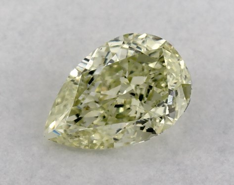 GIA 0.52 Carat Fancy Yellow Green-SI2 Pear Shaped Diamond