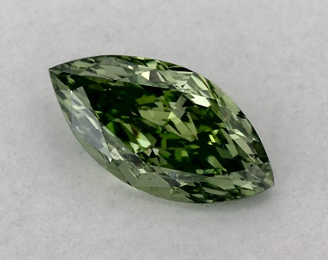 IGI 0.45 Carat Fancy Vivid Green-VS1 Marquise Cut Lab-Grown Diamond