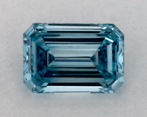 IGI 0.59 Carat Fancy Vivid Blue-SI1 Emerald Cut Lab-Grown Diamond