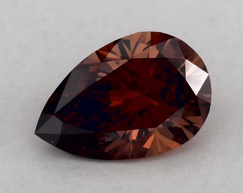 IGI 0.41 Carat Fancy Vivid Brownish Orange-VS2 Pear Shaped Lab-Grown Diamond