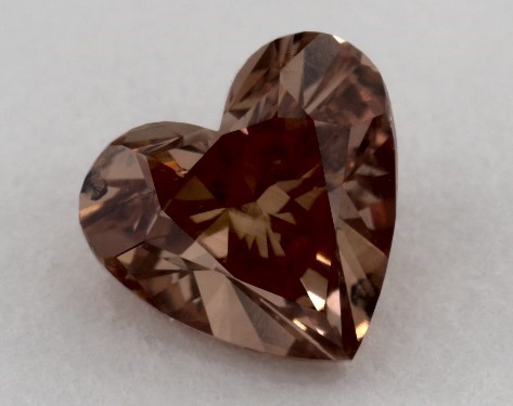 GIA 0.78 Carat Fancy Brown Orange-SI2 Heart Shaped Diamond